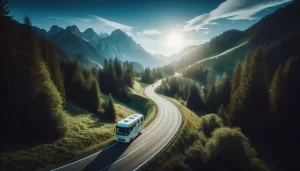 Conduite de camping-car long